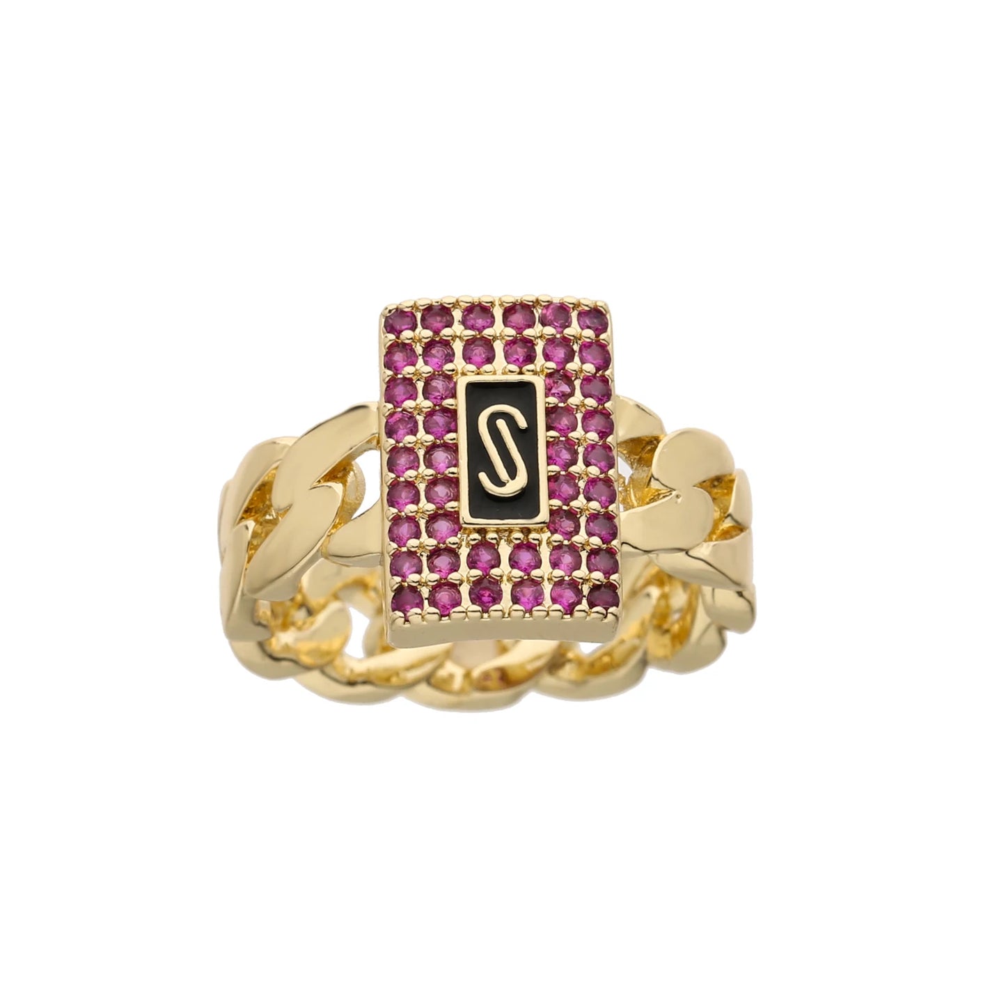 luckacco new monaco men's and women's rings, elegant zircon rings, brass material, party gifts, monaco charm rings