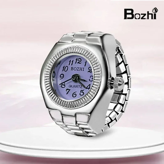Luckacco Vintage Punk Quartz Finger Watch Ring for Women Men Couple Rings Digital Watches Elastic Stretchy Finger Band Ring Jewelry Clock