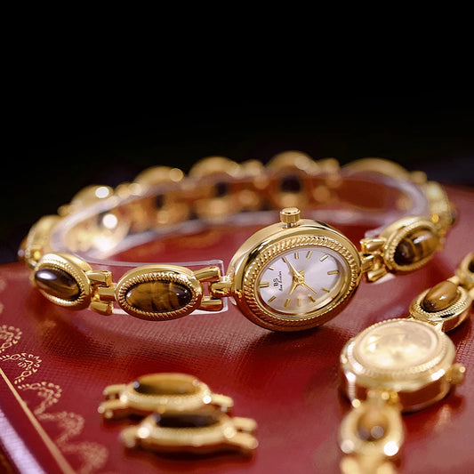 Luckacco Oval Rhinestone 2025 Ladies Wrist Watches Top Brand Luxury For Women Bracelet Watches Gold relogio feminino dropshipping Fashion