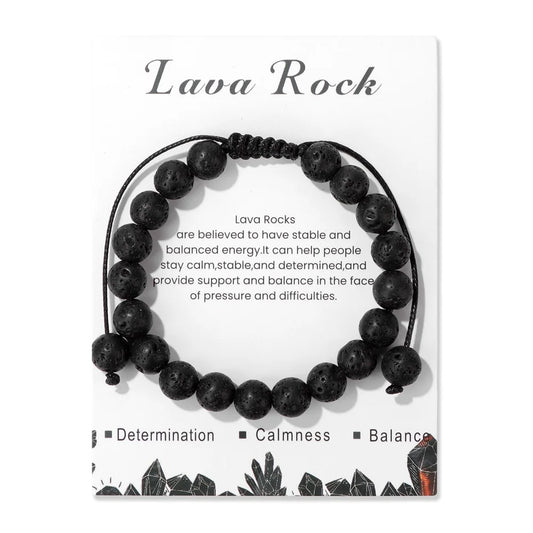 Luckacco Adjustable Healing Amethysts Bracelets For Women Men Natural Stone 8mm Beads Braided Bracelet Stress Relief Anxiety Jewelry