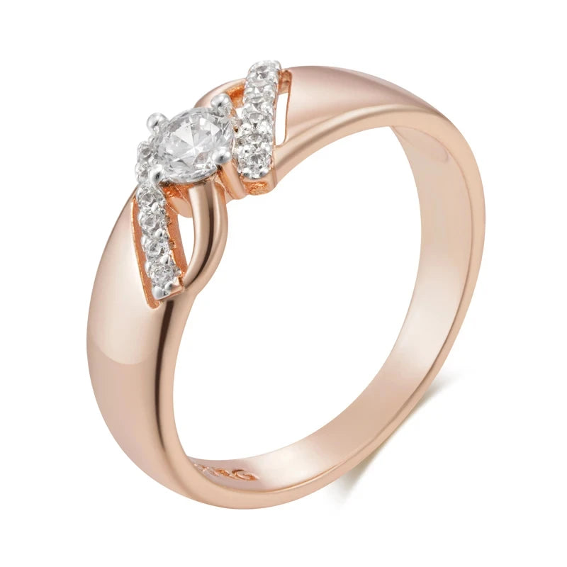 luckacco wbmqda luxury wedding rings for women 585 rose gold silver color mix   fashion creative zircon jewelry accessories