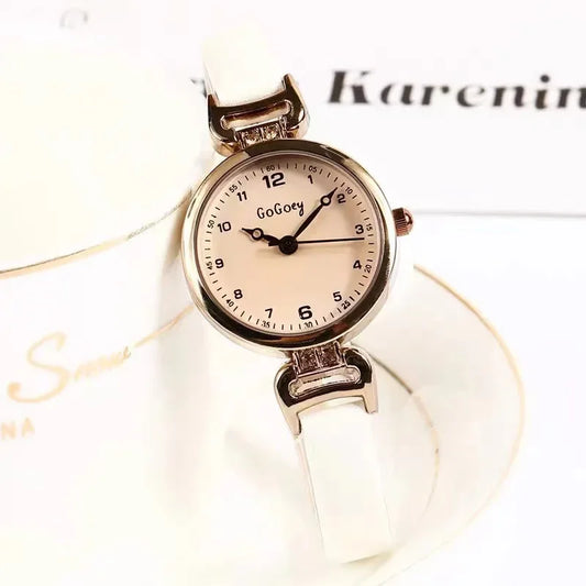 Luckacco 2025 Quartz Watch Women PU Leather Thin Strap Wristwatch Ladies Watches Solid Color Fashion Women Gift Watch Relojes Para Mujer
