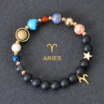 Luckacco Aries Taurus Gemini Cancer Leo Virgo Libra Scorpio Sagittarius Capricorn Aquarius Pisces gifts for women 12 zodiac bracelet men
