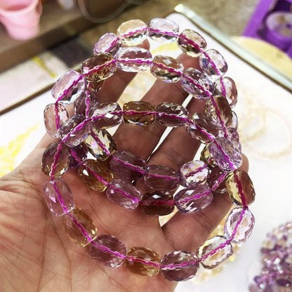 Luckacco  Natural AAAAAAA amethyst Faceted Stone Citrine ametrine  Spacer Beads For Jewelry Making DIY Bracelet Necklace