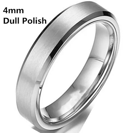 Luckacco 4-8mm Dull Polish Silver Color Titanium Ring For Men and Women Personalized Ring Customize Engraved