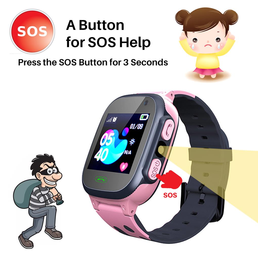 S1 Kids Smart Watch Call Phone Smartwatch For Children SOS Photo Waterproof Camera LBS Location Tracker Gift Voice Smartwatch - luckacco
