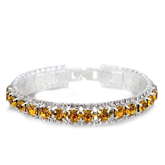 Luckacco New Arrival  925 Sterling Silver Silve Women Classic Jewelry Holiday Gift  Clear Red Cubic Zircon Bracelet& Bangle