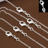 Luckacco wholesale 5pcs/lot 925 Sterling Silver Chain necklace,Fashion Men/Women DIY Jewelry Rolo Chain 1mm Necklace 16 18 20 22 24