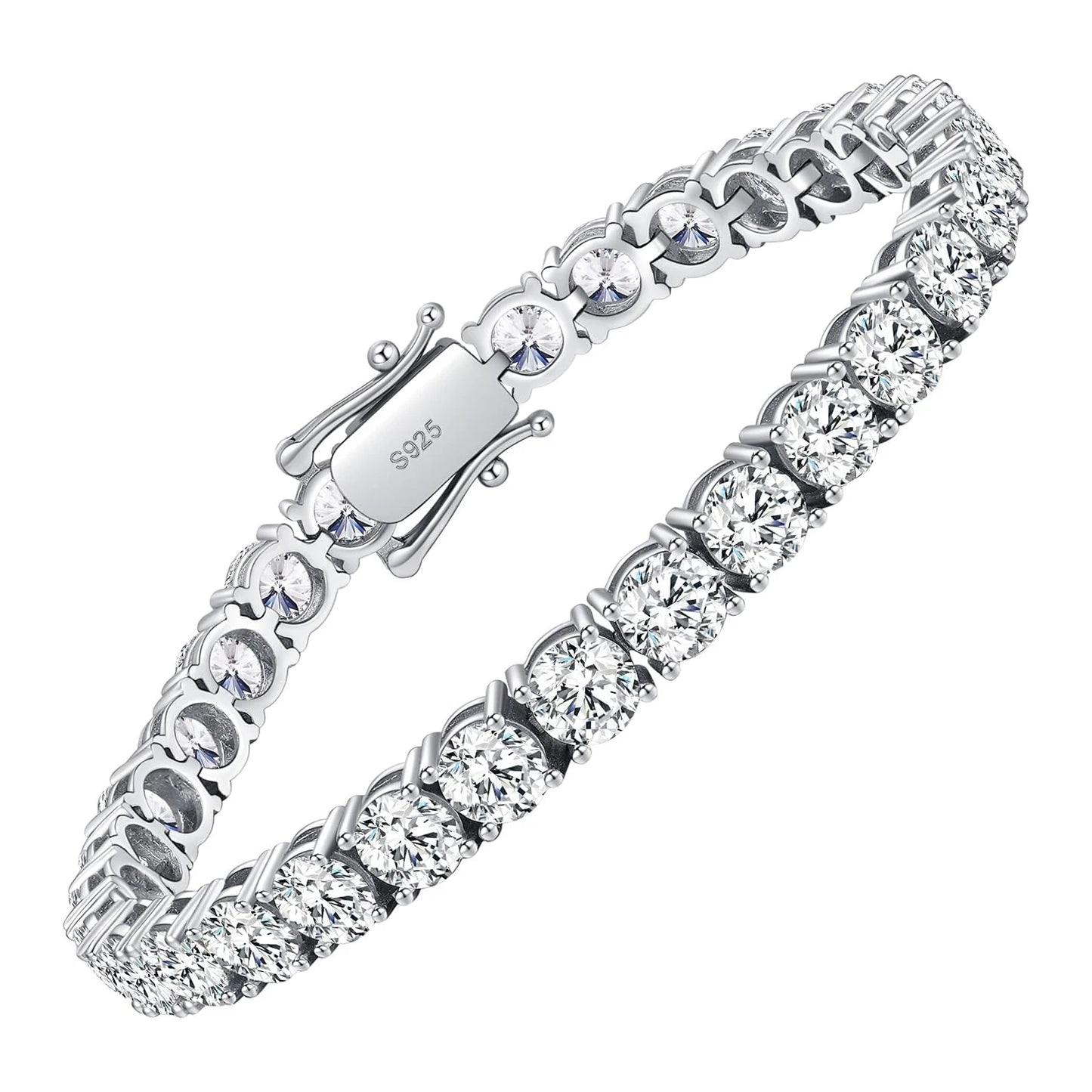 luckacco luxury 4mm tennis bracelet for women men full moissnaite laboratory diamond s925 silver wedding jewelry gra certificate