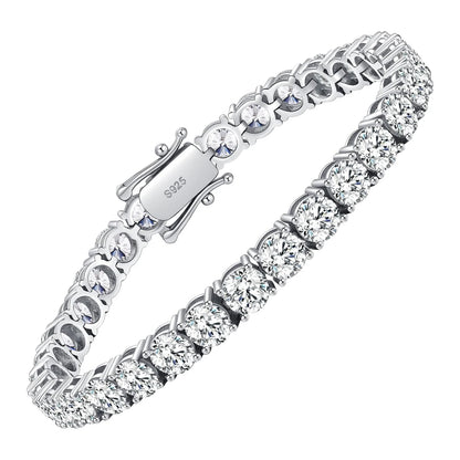 Luckacco Luxury 4MM Tennis Bracelet for Women Men Full Moissnaite Laboratory Diamond S925 Silver Wedding Jewelry GRA Certificate