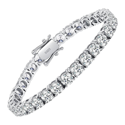 Luckacco Luxury 4MM Tennis Bracelet for Women Men Full Moissnaite Laboratory Diamond S925 Silver Wedding Jewelry GRA Certificate