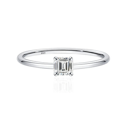 Luckacco Simple Fine Rea D Color Moissanite Diamond Ring 925 Sterling Silver Party Wedding Band Rings for Women Engagement Jewelry