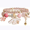 Luckacco Kawaii Bracelets Crystal Beads Bracelet Cute Cartoon Elastic Beaded Pearl Bracelets Jewelry for Girls Women Bff Friendship Gift