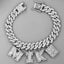 Hip Hop DIY Name Miami Cuban Link Chain Letter Anklet for Women Full Rhinestone Baguette Alphabe Ankle Bracelet Birthday Jewelry
