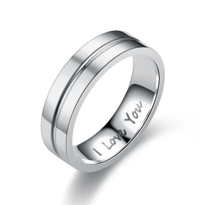Luckacco Fashion Stainless Steel Couple Engagement Rings for Women Men Crystal I LOVE YOU Ring 2022 Wedding Jewelry Accessories Gifts