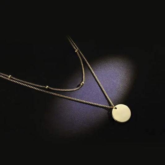 Luckacco Women Girls Silver Color Simple Three Layer Necklace Shiny Long Bar Pendant Women Wedding Gifts Exquisite Accessories