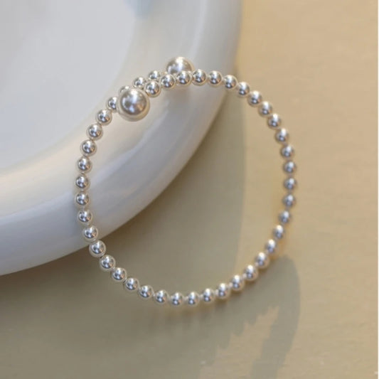 Luckacco french vintage pearl bracelet simple acrylic ball adjustable cuff bracelet for women fashion jewelry dropshipping ﻿