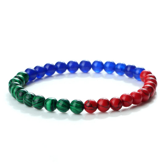 Luckacco Classic Natural Stone Palestine Flag Bracelet Men Women National Flag Beads Bracelet Christmas Prayer Beads Worship Jewelry Gift
