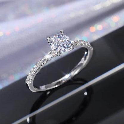 Luckacco Trendy Rose Gold Silver Color Fashion Engagement Rings for Women Wedding Party Gift Drop Shipping Jewelry R527