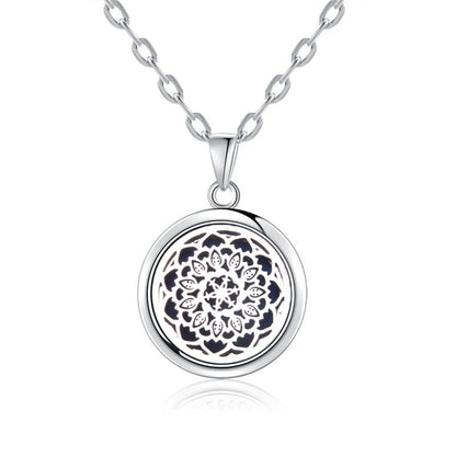 Luckacco New Tree Of Life Aromatherapy Necklace Stainless Steel Essential Oil Diffuser Amulet Perfume Locket Pendant Women Jewelry Gift