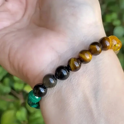 Luckacco 8mm Natural Stone Beaded Bracelet for Women Lucky Attract Love Wealth Good Luck Colorful Bracelet Jewelry Birthday Gift