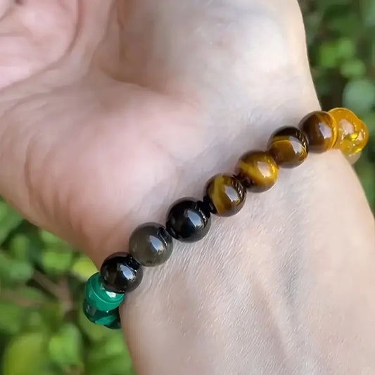 Luckacco 8mm Natural Stone Beaded Bracelet for Women Lucky Attract Love Wealth Good Luck Colorful Bracelet Jewelry Birthday Gift