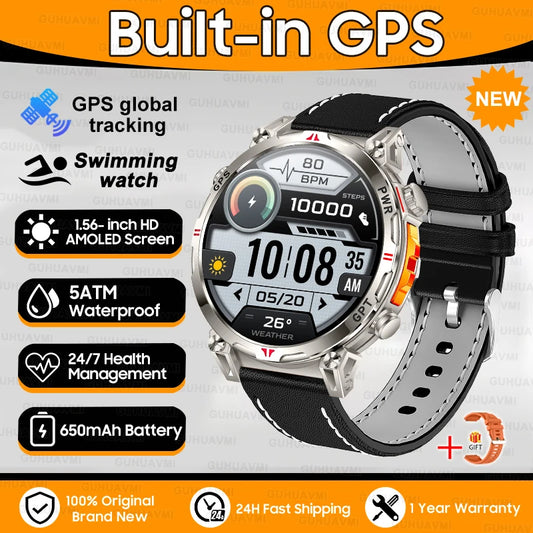 Luckacco New Military T-Rex 3 Bluetooth Call Smart Watch GPS Compass Barometric Altimeter 10ATM Waterproof Sports Smart Watch