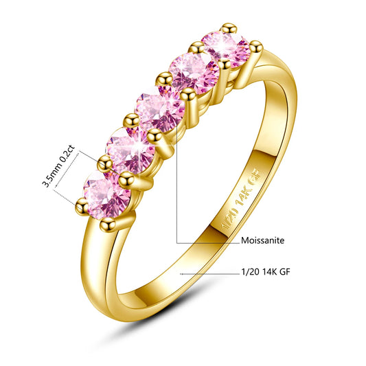 Luckacco Szjinao 14K Gold Filled Rings For Woman 1.0CT 3.5mm Moissanite Diamond Wedding Jewelry No Tarnish Engagement Lady Gift