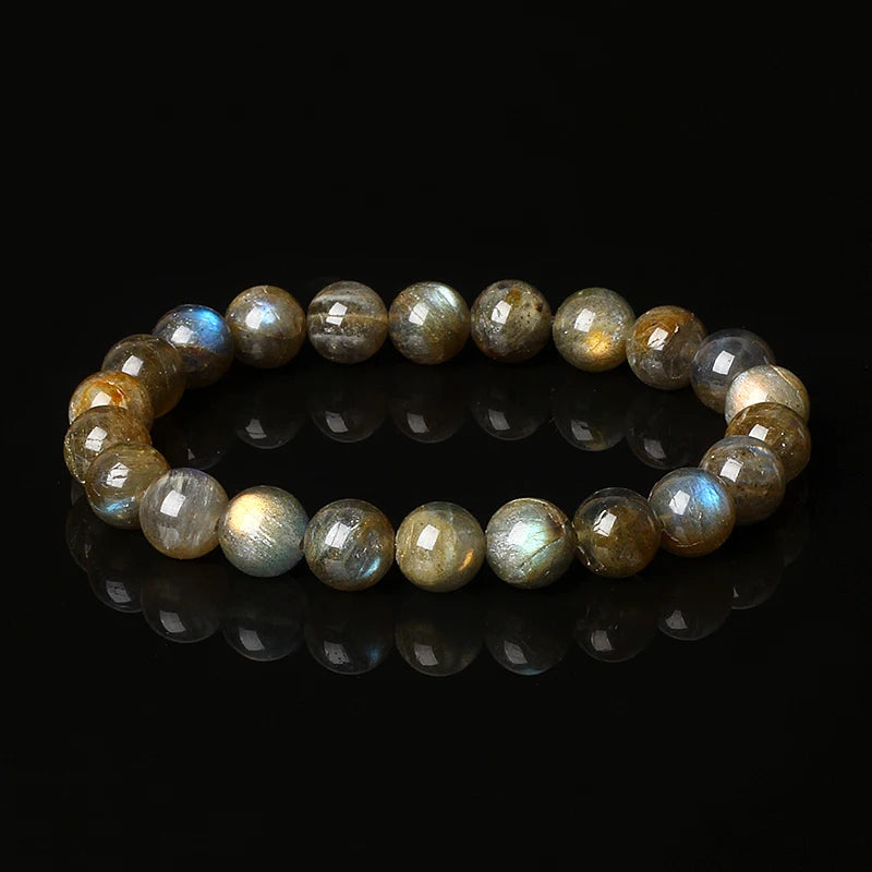 luckacco original india labradorite beads bracelets for women reiki natural stone blue moonstone charm bangle femme bijoux couple jewelry