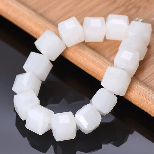 Luckacco 3mm 4mm 6mm 8mm 10mm Cube Square Faceted Czech Crystal Glass Loose Crafts Beads  Lot for Jewelry Making DIY Part 1