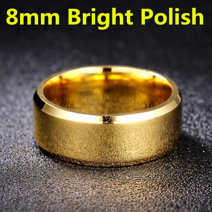 Luckacco 4-8mm Dull Polish Silver Color Titanium Ring For Men and Women Personalized Ring Customize Engraved