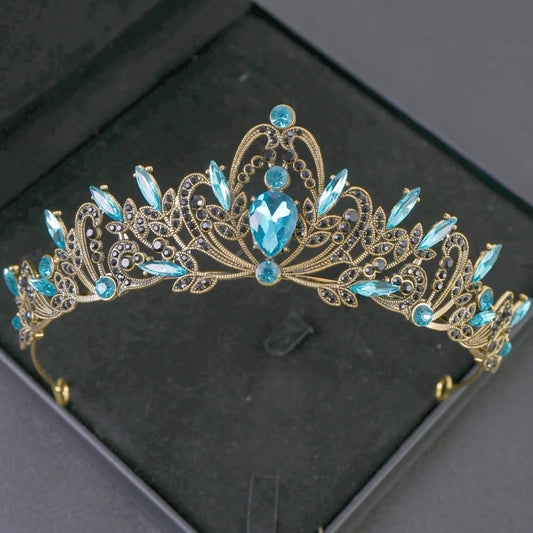 Luckacco Bridal Headwear Purple-Colour Women's Grand Party Crown Birthday Tiaras