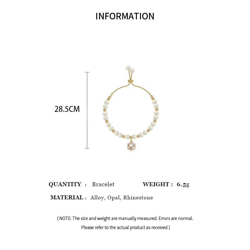 luckacco cat eye stone bead bracelet for women girls rhinestone crystal pendant bracelet exquisite adjustable bracelet wristband jewelry