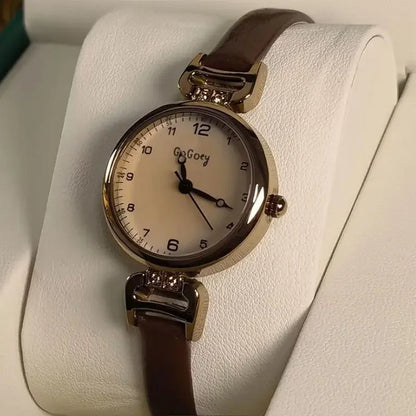 Luckacco 2025 Quartz Watch Women PU Leather Thin Strap Wristwatch Ladies Watches Solid Color Fashion Women Gift Watch Relojes Para Mujer
