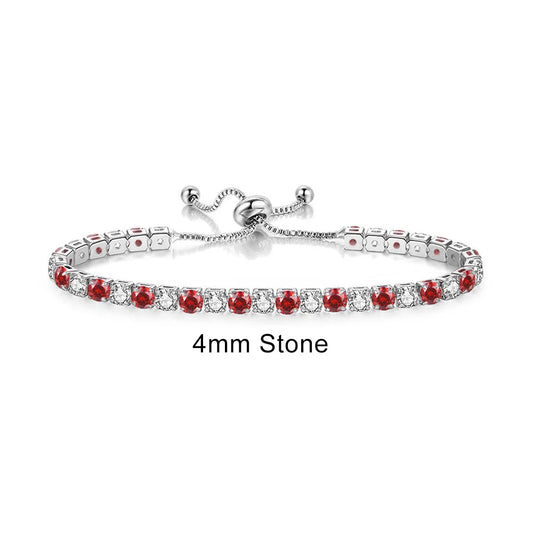 Luckacco Adjustable Multicolor Tennis Bracelets For Women Ladies Wedding Rainbow Colorful Zircon Charm Bracelet Hand Chain Jewelry DZH043