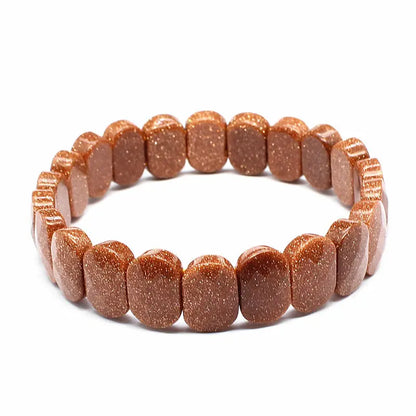 Luckacco Natural 10x15mm faceted flashing Stone beads Bracelets Handmade Reiki Healing Meditation Bangles Elastic Rope Couple Jewelry