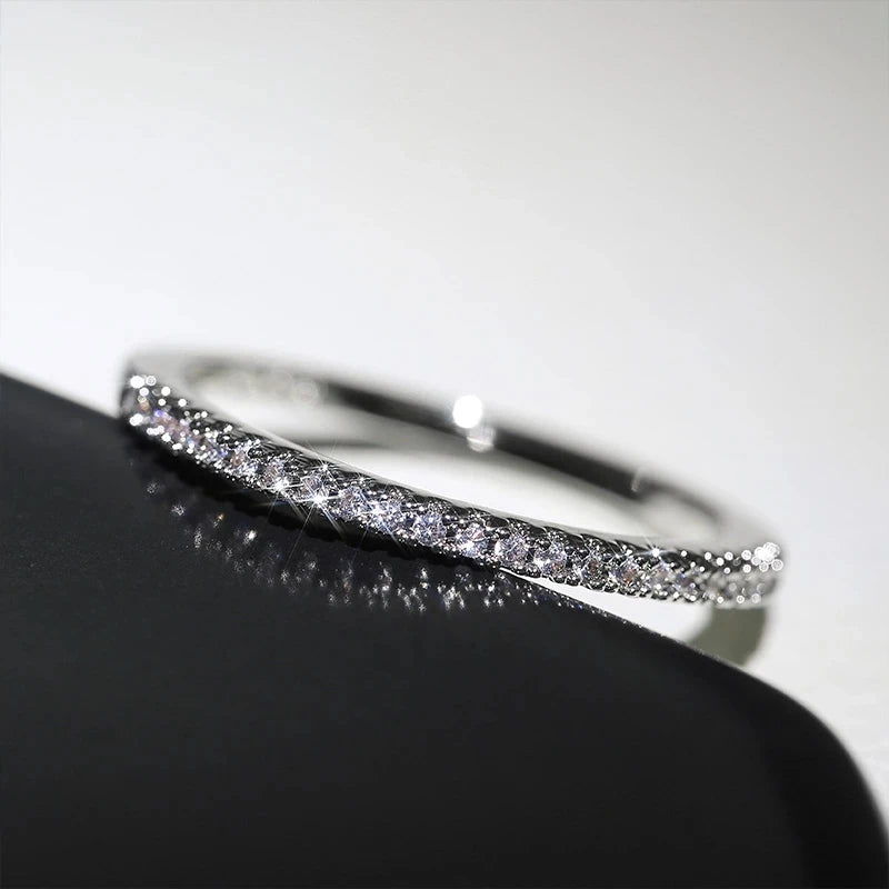 luckacco 925 sterling silver crystal wedding engagement rings for women girls fashion jewelry valentines day gift