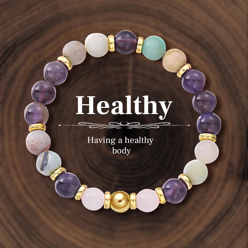 luckacco 8mm natural stone beaded bracelet for women lucky attract love wealth good luck colorful bracelet jewelry birthday gift