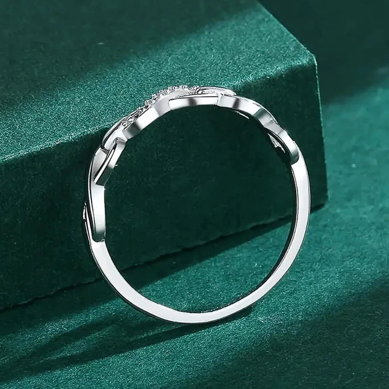 luckacco daily picks elegant infinity 8 shaped finger ring for women wedding band accessories silver color luxury trendy female jewelry gift