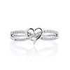 Luckacco daily picks Graceful Silver Color/Gold Color Heart Ring Lady Engagement Accessories with Bright Zirconia Bridal Wedding Band Jewelry