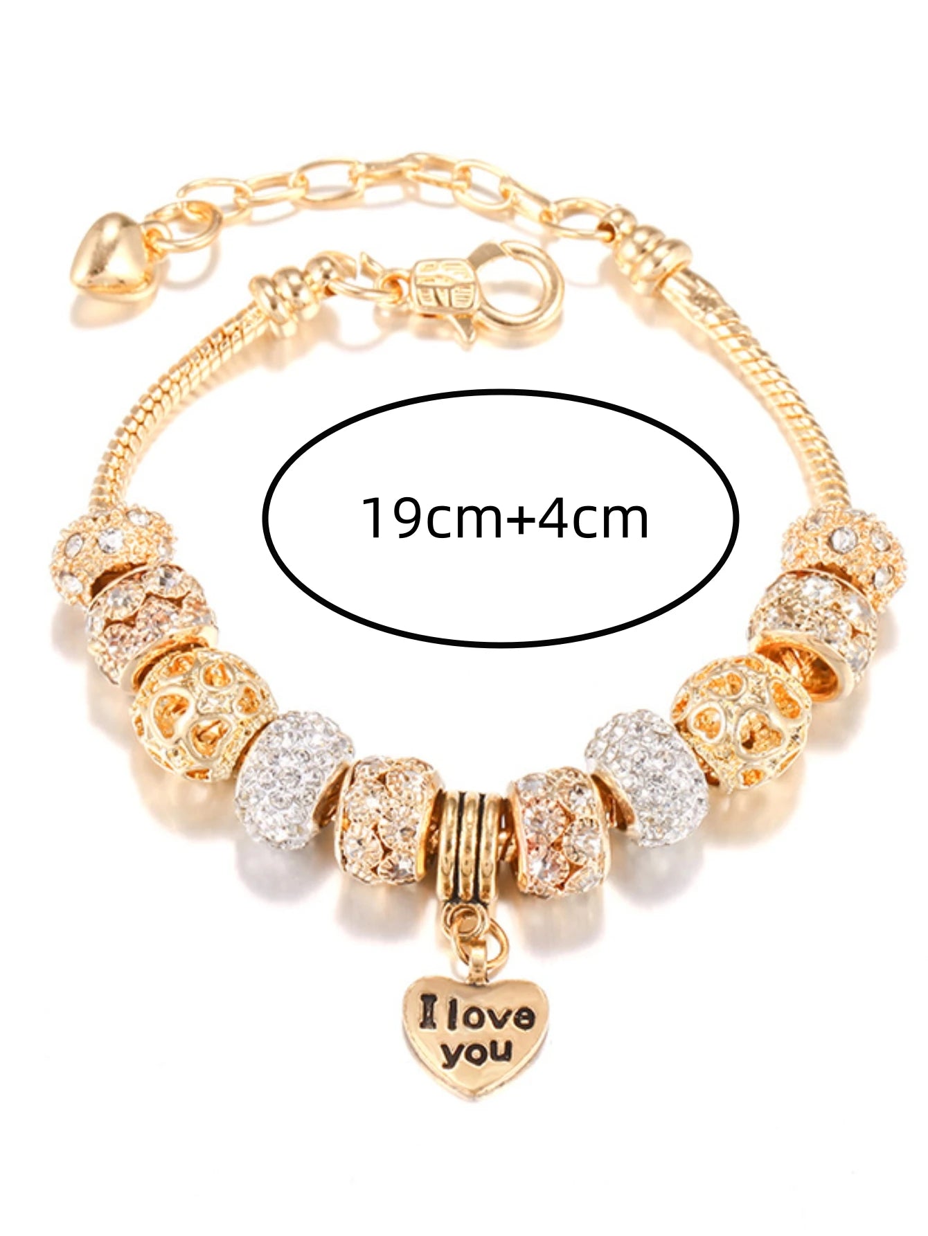 luckacco 1pc women's fashion pan family diy multi element love beaded bracelet date travel banquet party holiday dressing gift