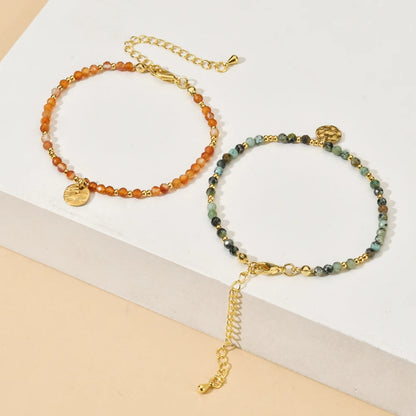 Luckacco shop's pick Thin Natural Stone African Turquoises Beads Bracelet Women Bohe Colorful Energy Yoga Meditation Strand Bracelets Friendship