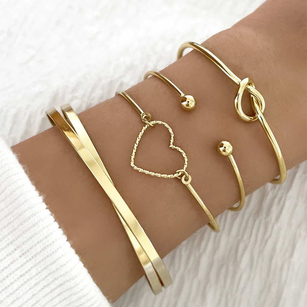 luckacco silver color stainless steel colorfast bracelets skyful star bracelet set for women fashion light luxury jewelry gifts