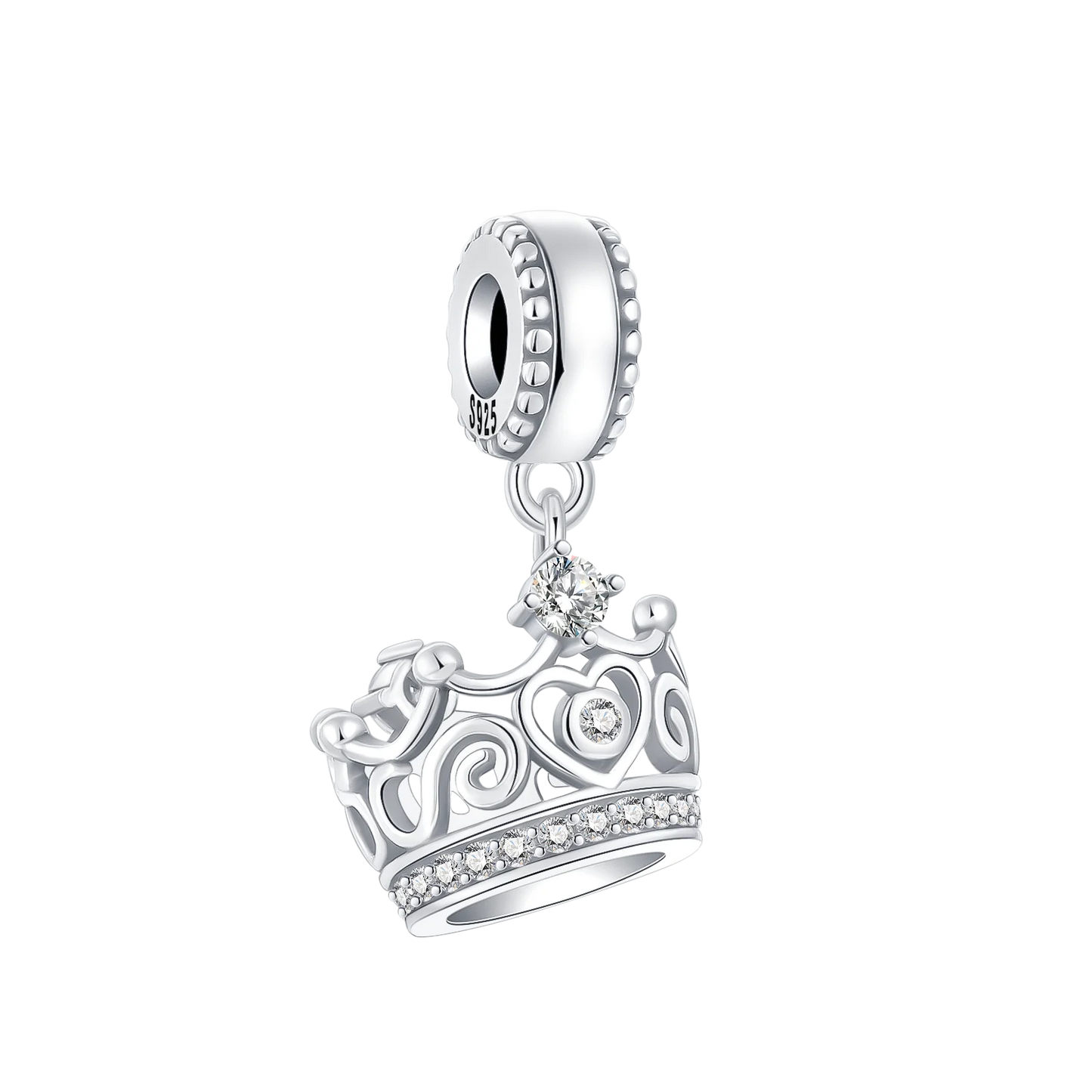 luckacco crown charms skull bead original 925 sterling silver inlaid zirconium pendants fit bracelet necklace jewelry lover gift