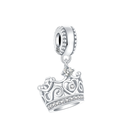 Luckacco Crown Charms Skull Bead Original 925 Sterling Silver Inlaid Zirconium Pendants Fit Bracelet Necklace Jewelry Lover Gift