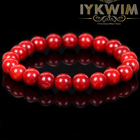 Luckacco Natural Stone Bracelet Red Coral Jades Beads Jewelry Gift For Men Magnetic Health Protection Women Elastic Thread 6 8 mm