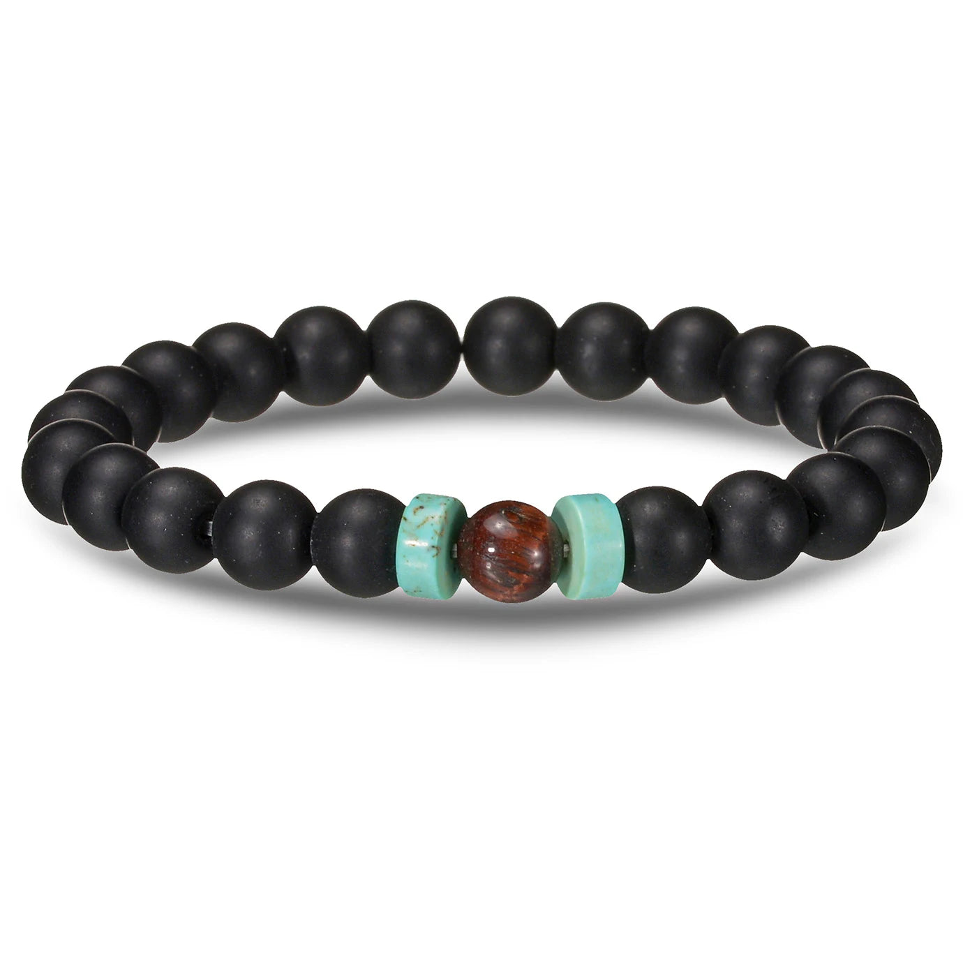 luckacco brown beaded bracelet natural stone lava tiger eye black red matte healing beads bangle stretch charm yoga for women men jewelry