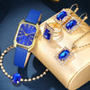 Luckacco 6/5/1PCS Luxury Fashion Square Women's Watches Brand Ladies Quartz Wristwatch Jewelry Set Classic Simple Femme Relogio Feminino