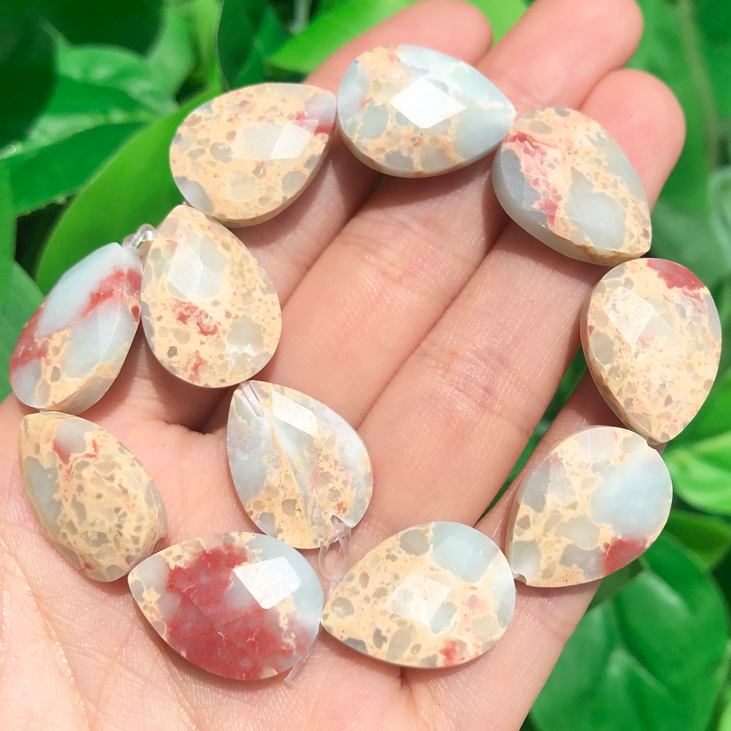 luckacco natural faceted amethysts labradorite aventurine tiger eye water drop shape stone beads diy charm for jewelry making bracelet