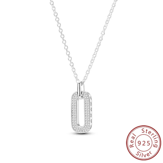 Luckacco Necklace 925 Sterling Silver Butterfly Love Heart Bear Classic Simple Adjustable Necklace For Women Girl Fashion Jewelry Gifts